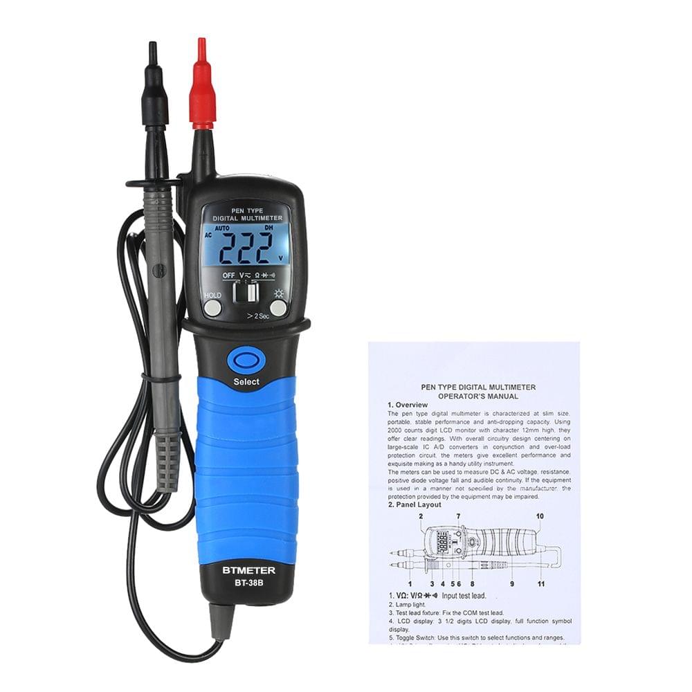 BTMETER Pen Type Digital Multimeter Handheld Backlight LCD