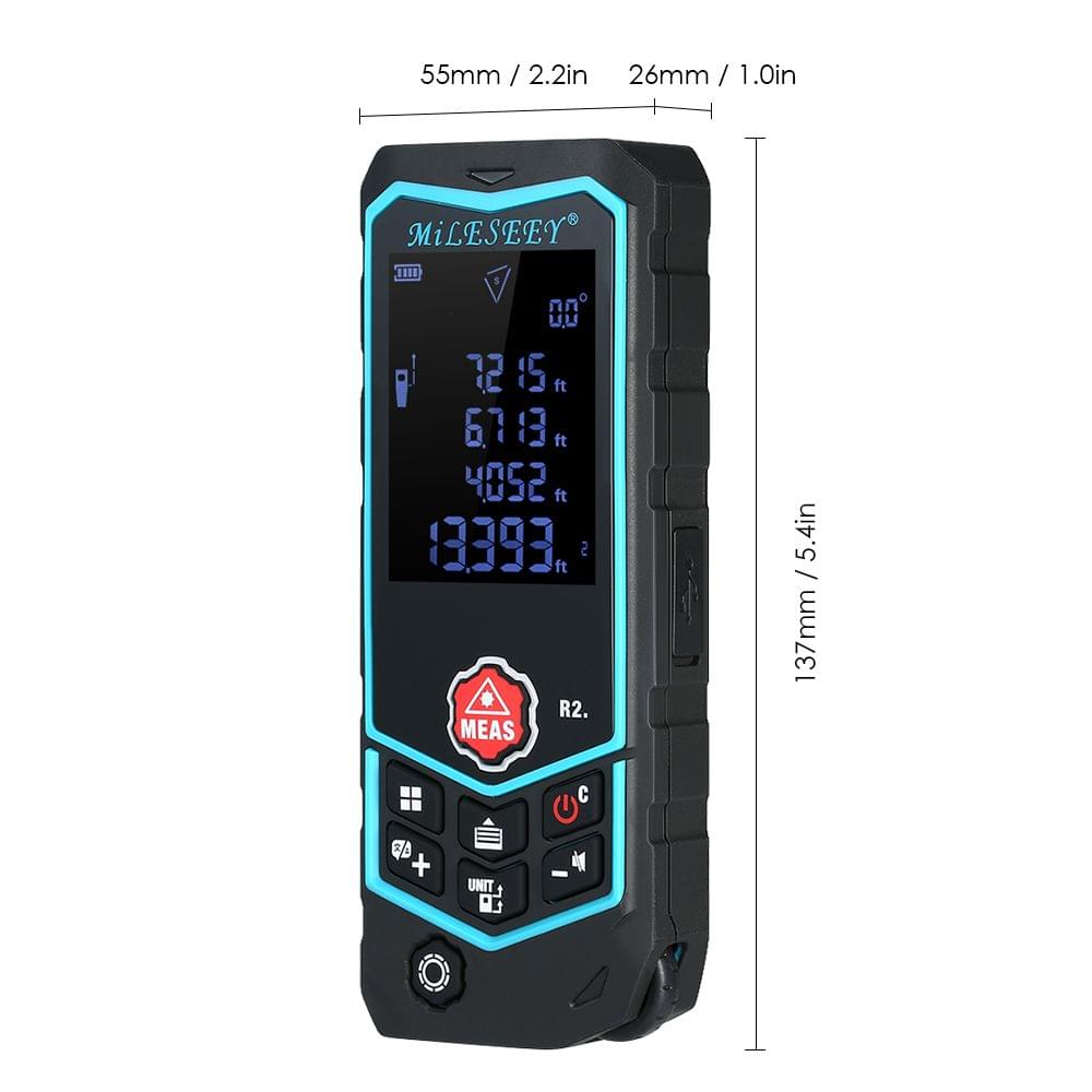 MiLESEEY Laser Distance Meter Handheld Digital Portable - 100m