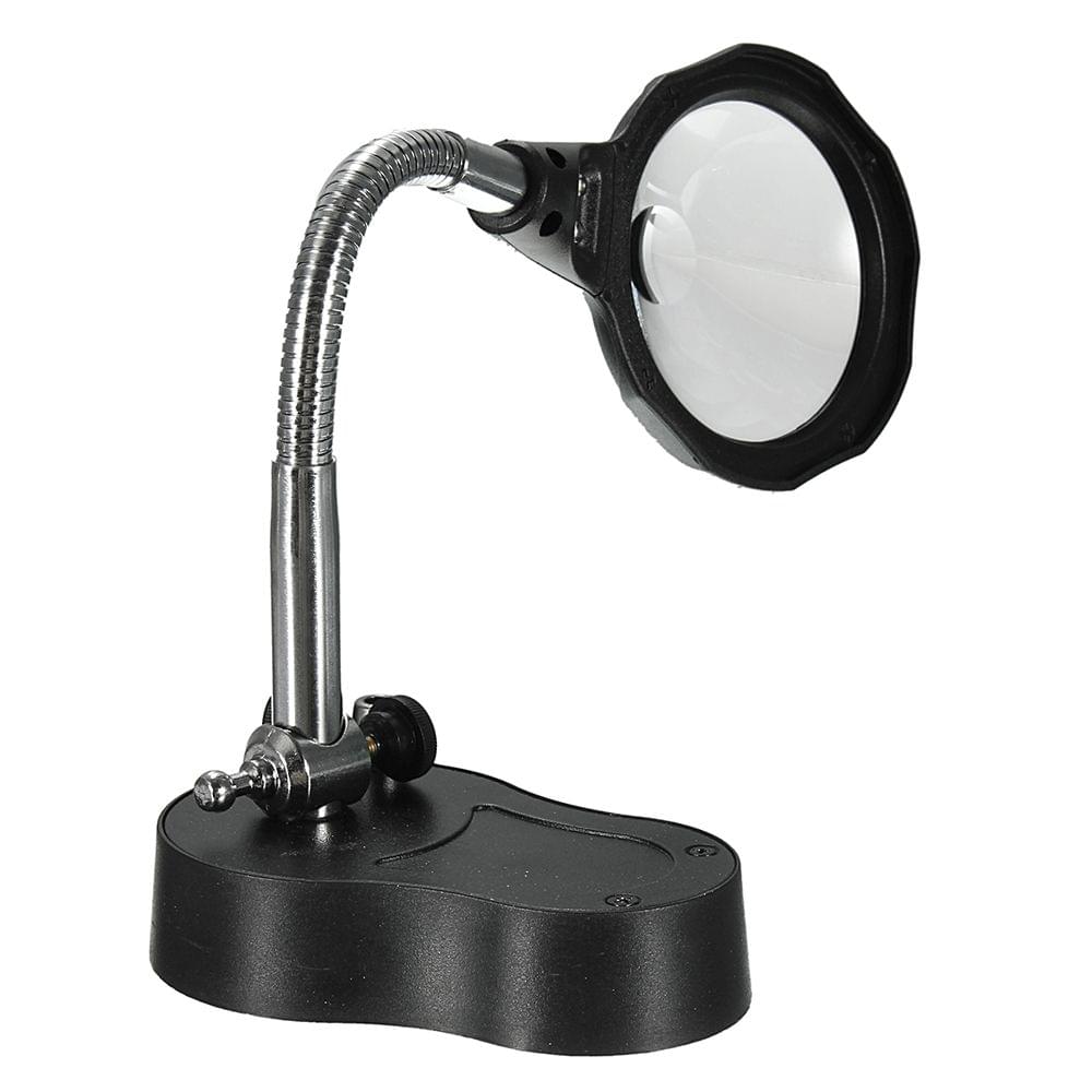 LED Magnifying Magnifier Glass with Light on Stand Clamp Arm