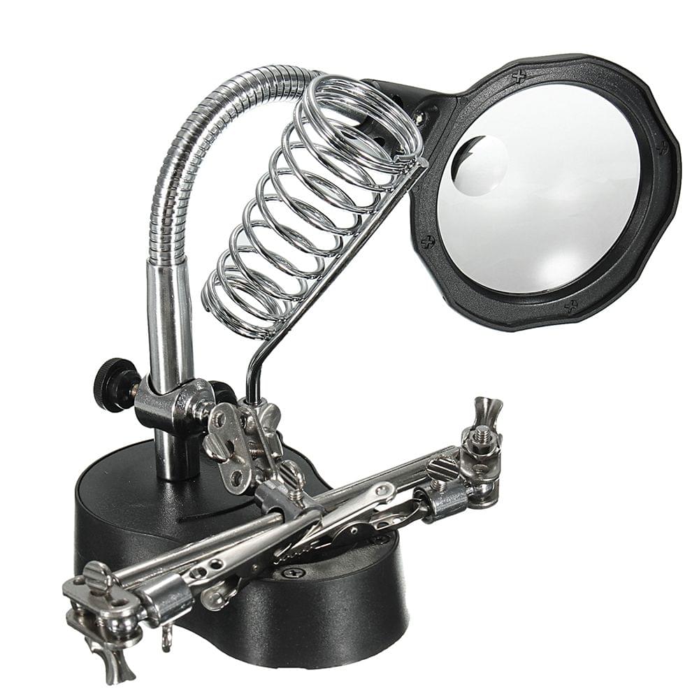 LED Magnifying Magnifier Glass with Light on Stand Clamp Arm