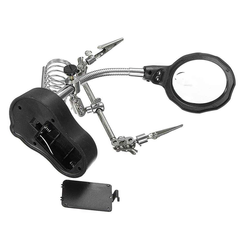 LED Magnifying Magnifier Glass with Light on Stand Clamp Arm