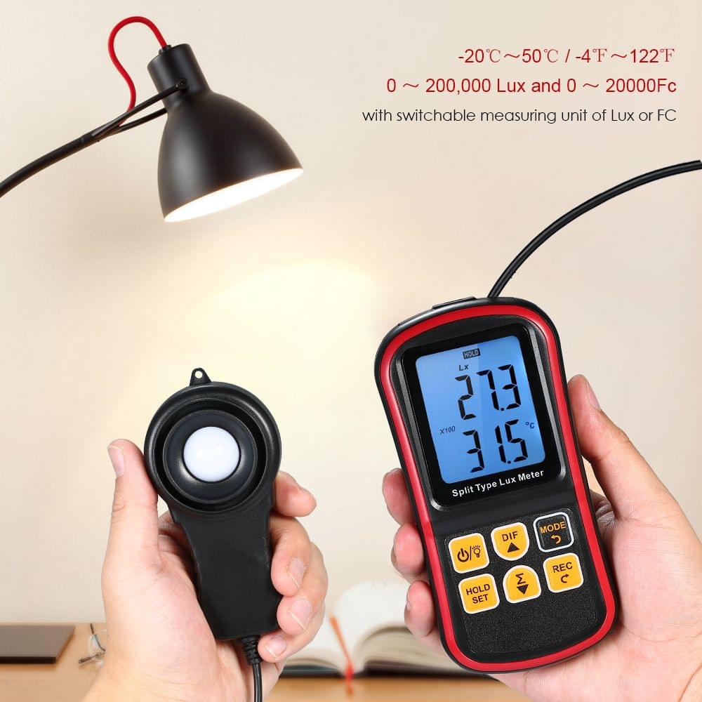 Digital Lux Meter BT Photometer Luxmeter Split Type LCD