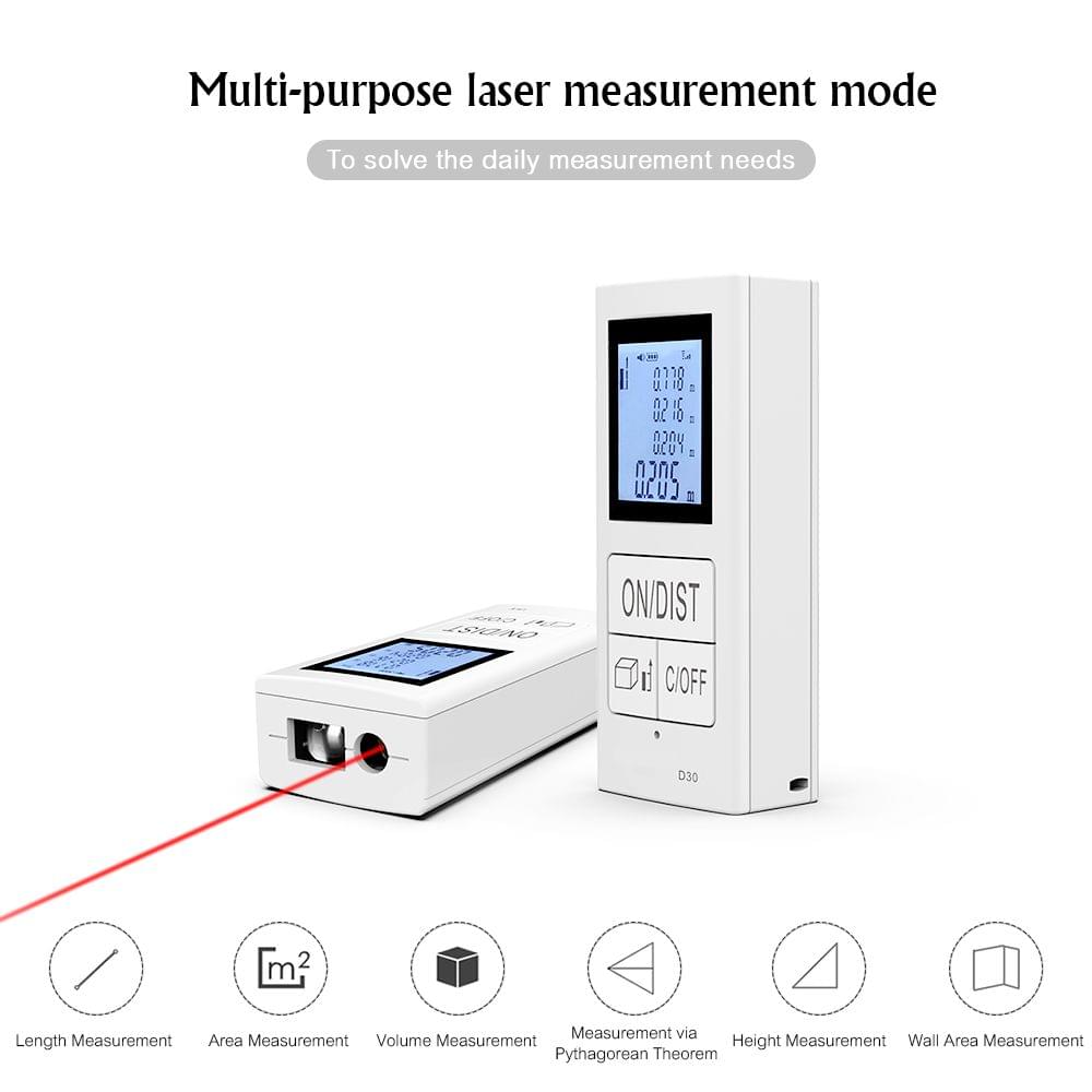 Mini Handheld Laser Distance Meter Digital USB Rechargeable