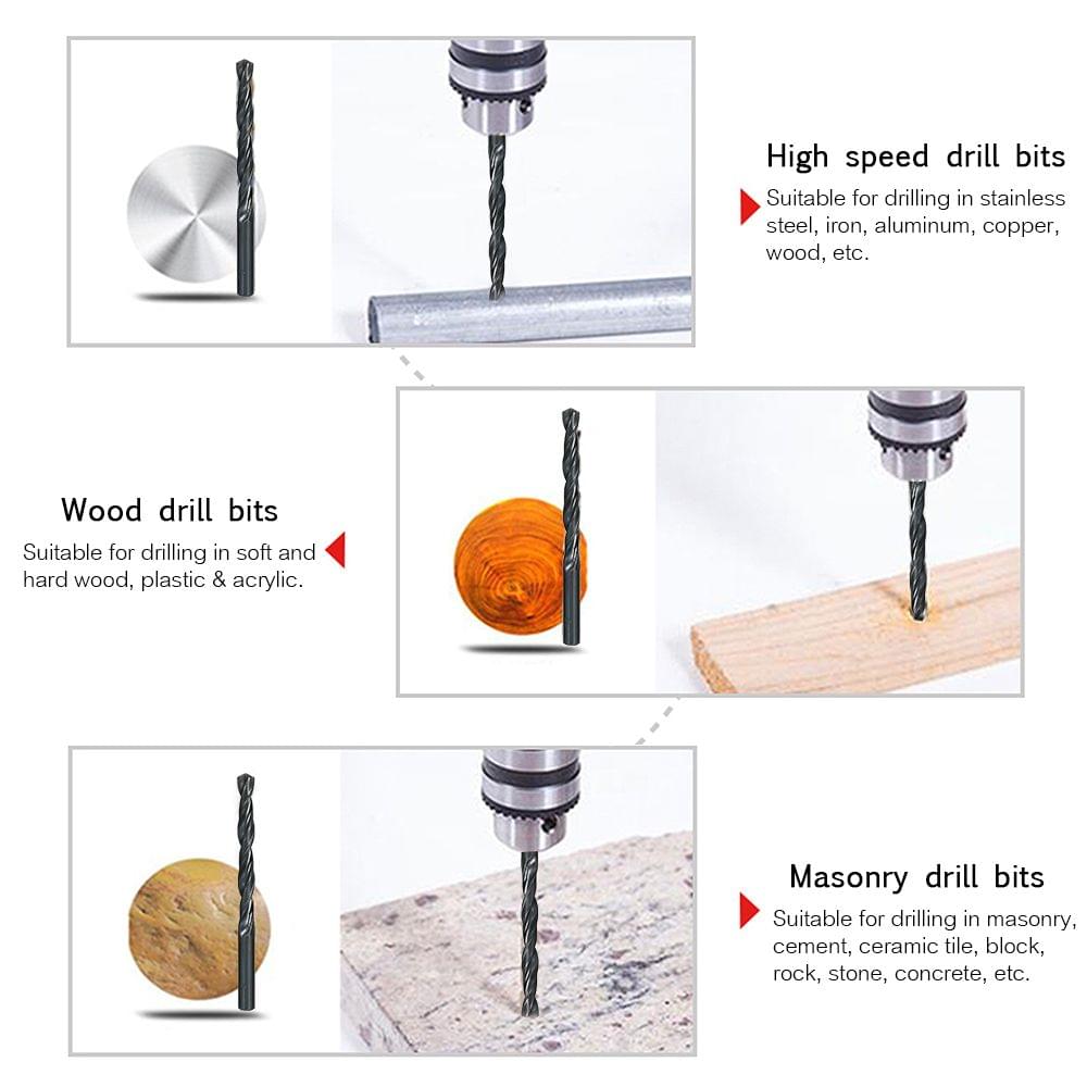 25pcs HSS Twist Drill Bits Set Multi-purpose High Speed