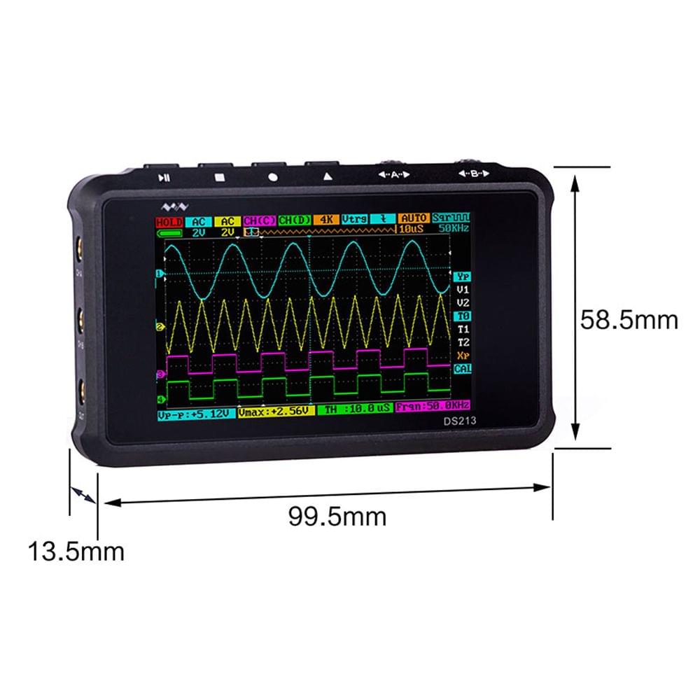 Mini DS213 Digital Ultralight Oscilloscope USB Rechargeable