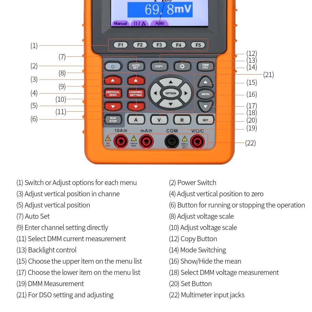 Owon HDS1021M-N Single Channel Oscilloscope Handheld - EU Plug