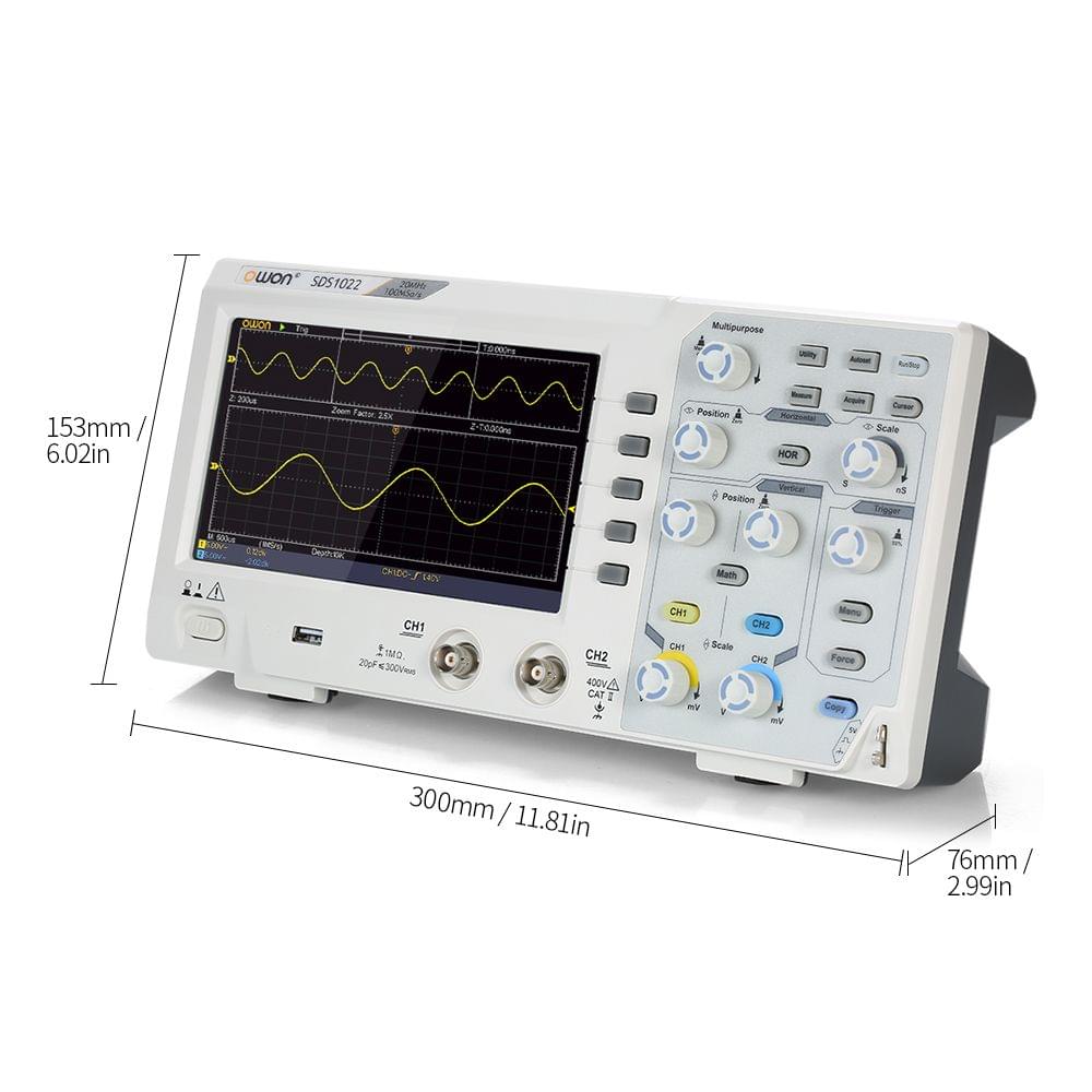 Owon SDS1022 Oscilloscope Oscillometer Digital Storage - UK Plug