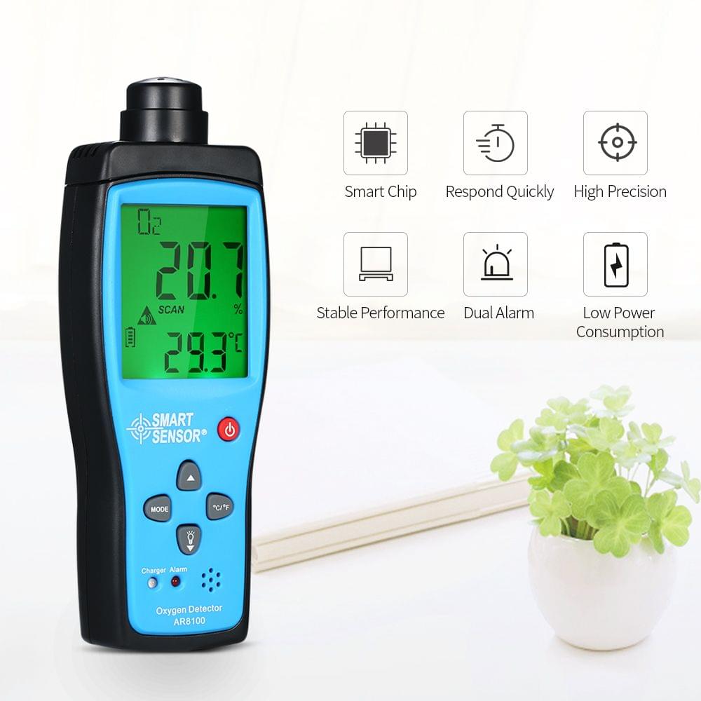 SMART SENSOR Oxygen Meter Digital Portable Automotive O2 Gas