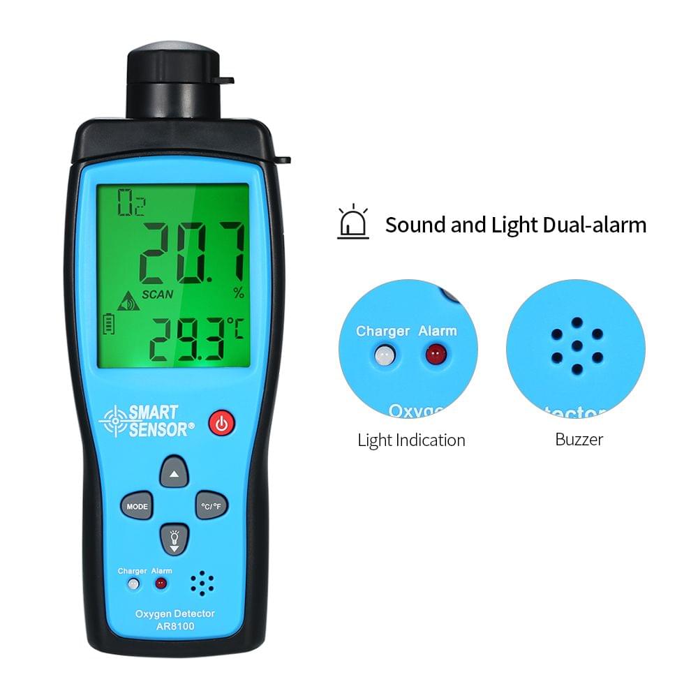 SMART SENSOR Oxygen Meter Digital Portable Automotive O2 Gas