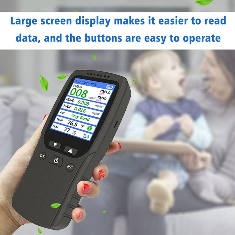 8-in-1 Digital Display High Accuracy PM2.5 PM10 PM1.0 TVOC
