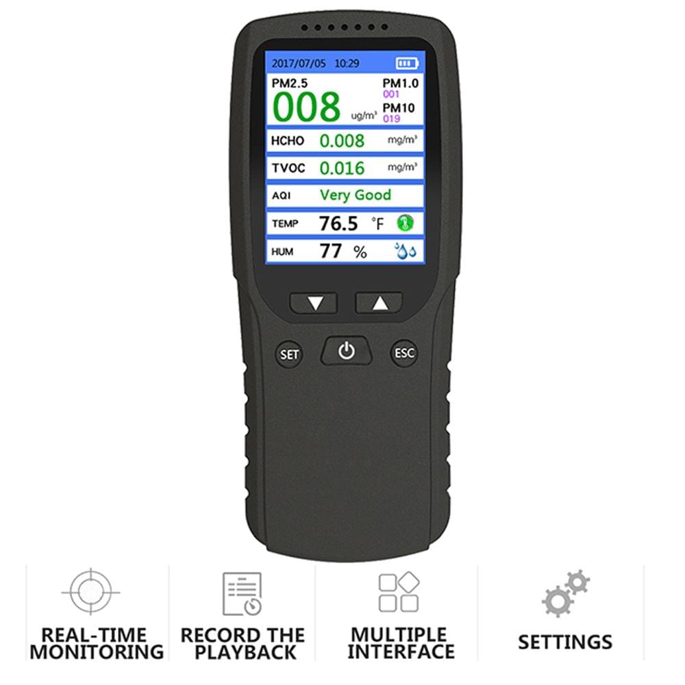 8-in-1 Digital Display High Accuracy PM2.5 PM10 PM1.0 TVOC