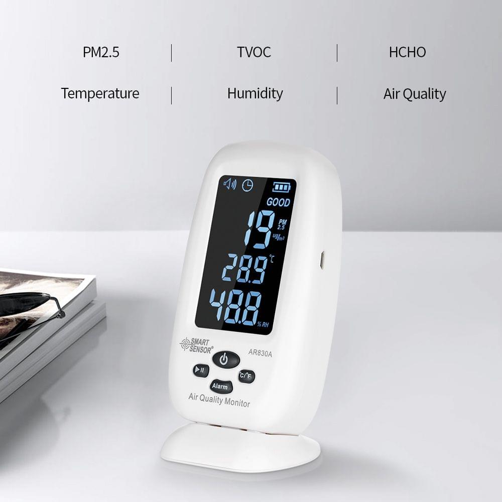 Smart Sensor 5-in-1 Digital Air Quality Monitor with - EU Plug