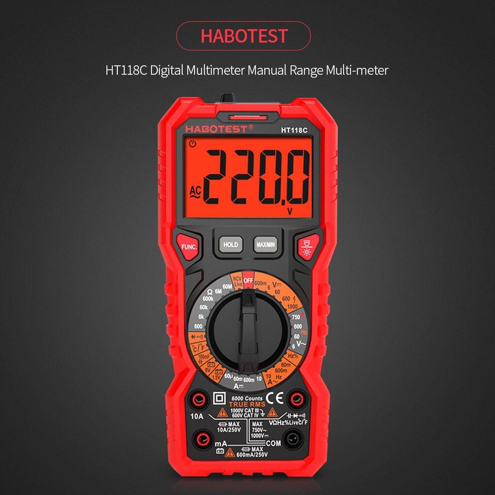 HT118C Digital Multimeter Manual Range Multi-meter