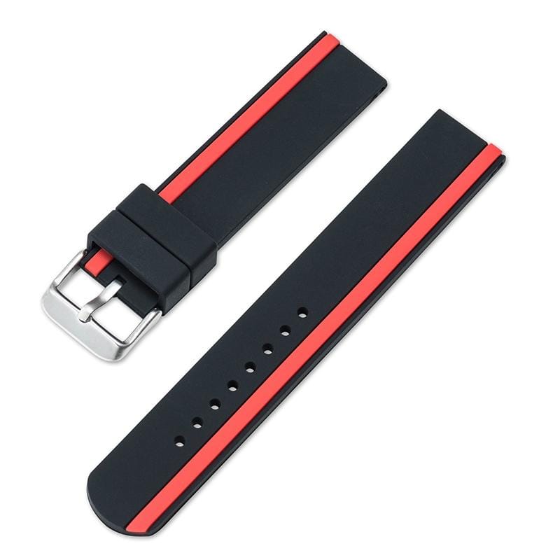 Universal Unilateral Bicolor Silicone Watchband for Galaxy Watch (Red)