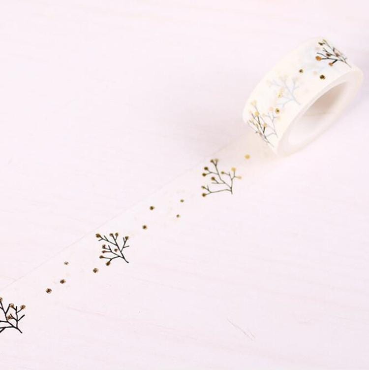 DIY Handmade Accessories Albums Handprint Masking Tape Starry Gold Series Hand Tearing Tape (Gold - Wishing Tree)