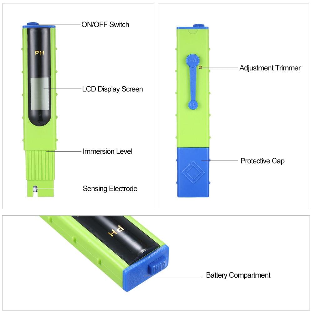 Portable Pen-type pH Meter Water Quality Analysis Device