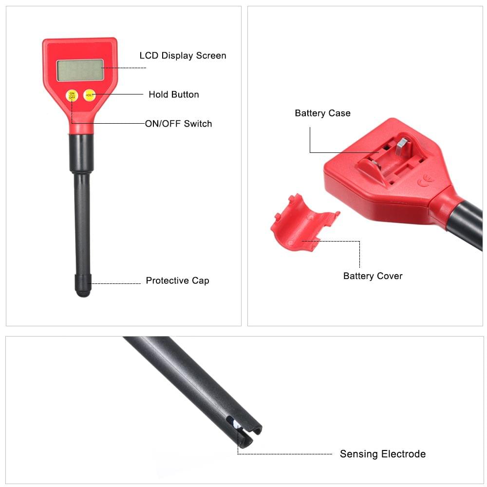 Portable Soil Moisture Tester pH Tester with LCD Display