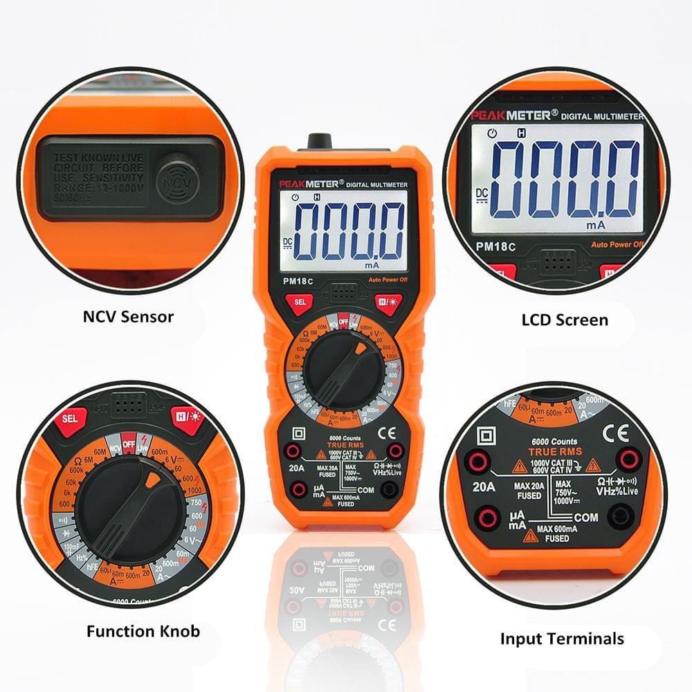 PEAKMETER PM18C True RMS Multifunctional Digital Multimeter