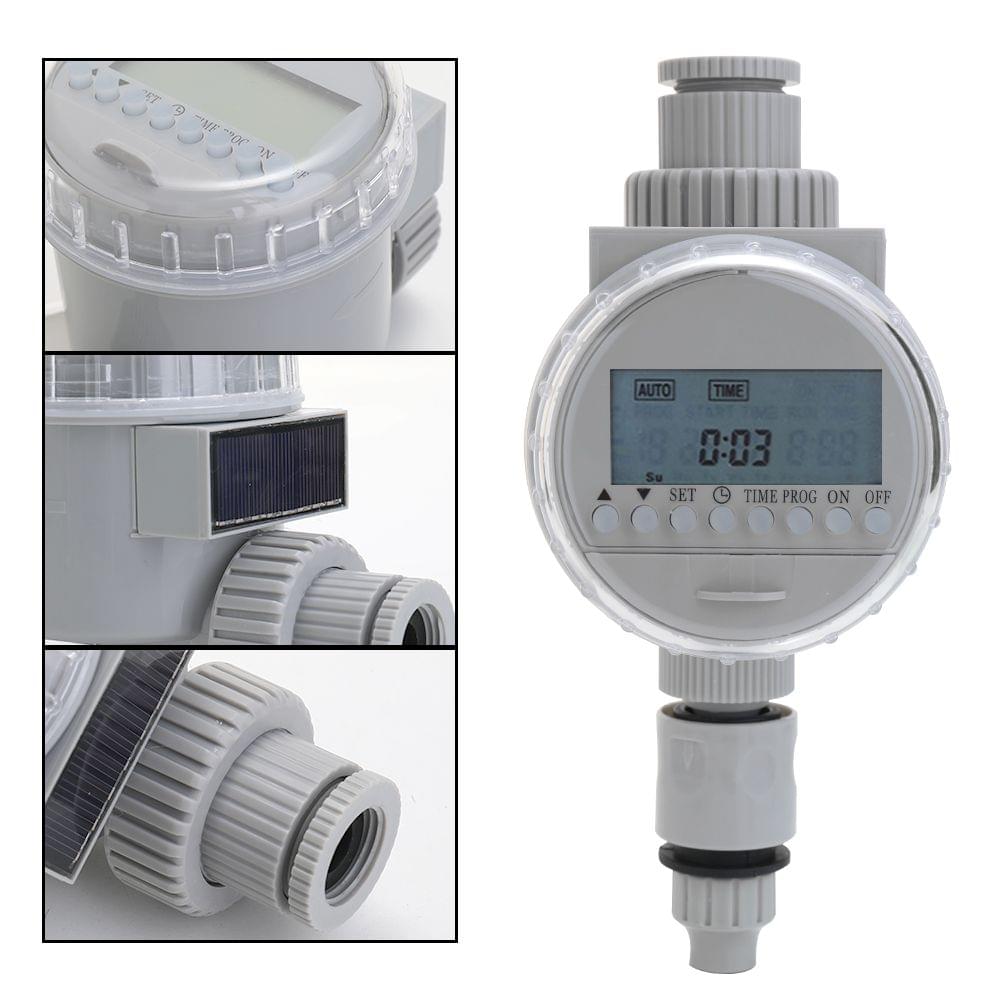 White Solar Power LCD Screen Garden Irrigation Control Auto
