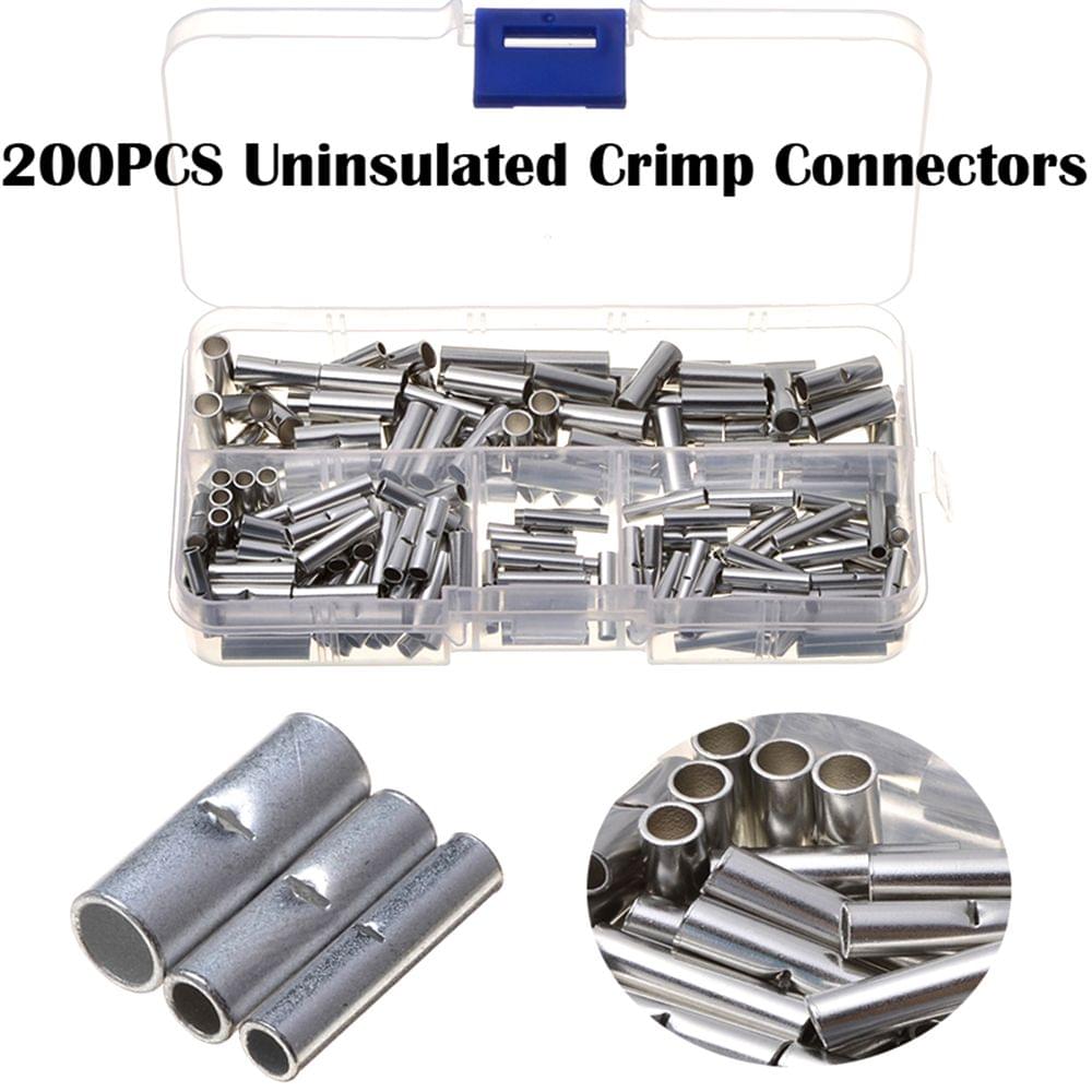 200PCS/Box Non-Insulated Butt Connectors Uninsulated - 200PCS