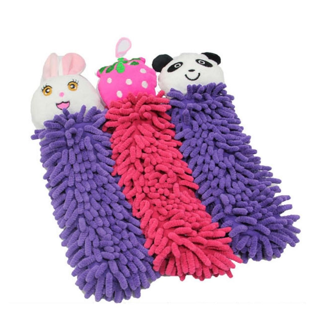 Kitchen Hanging Towels Hand Face Wipe Towels Baby Kids Animal Coral Shape Bathroom Washcloths Handkerchief Random Color