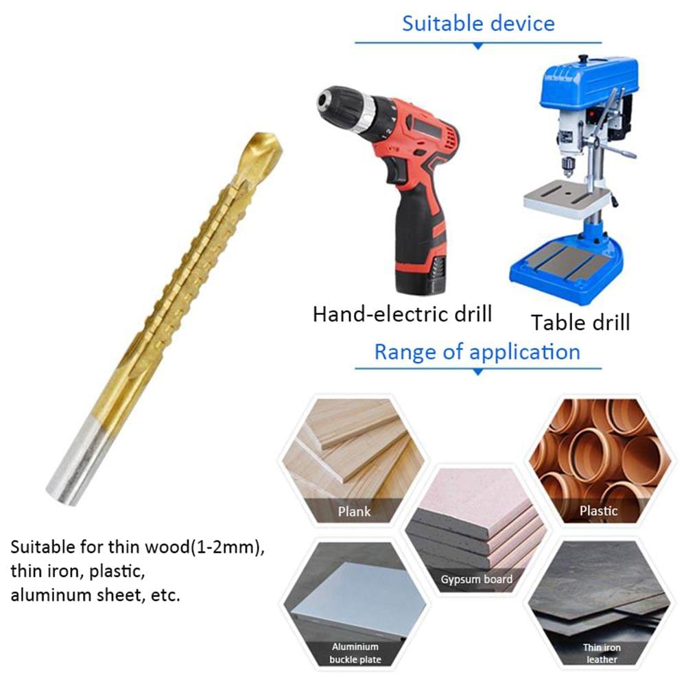 6 PCS Twist Drill Saw Drill Set High Speed Steel Carpentry