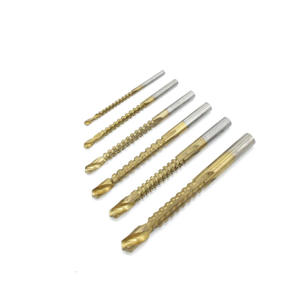 6 PCS Twist Drill Saw Drill Set High Speed Steel Carpentry