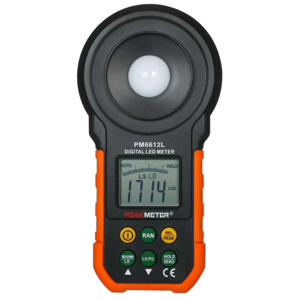 PEAKMETER High Accuracy Digital Lux Meter LCD Display - With Measuring LED Function