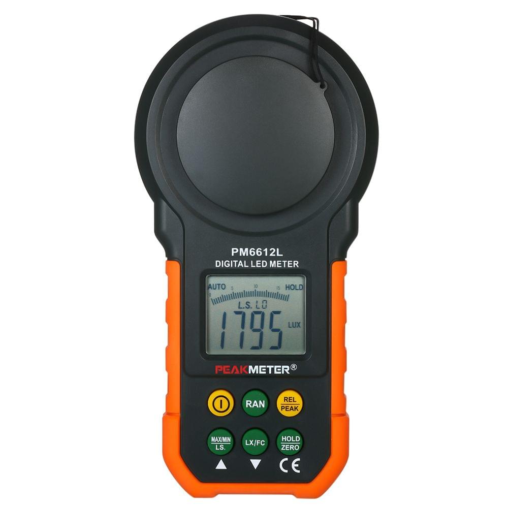 PEAKMETER High Accuracy Digital Lux Meter LCD Display - With Measuring LED Function