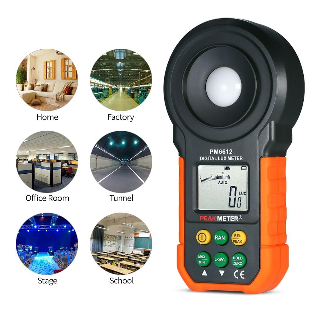 PEAKMETER High Accuracy Digital Lux Meter LCD Display - Without Measuring LED Function