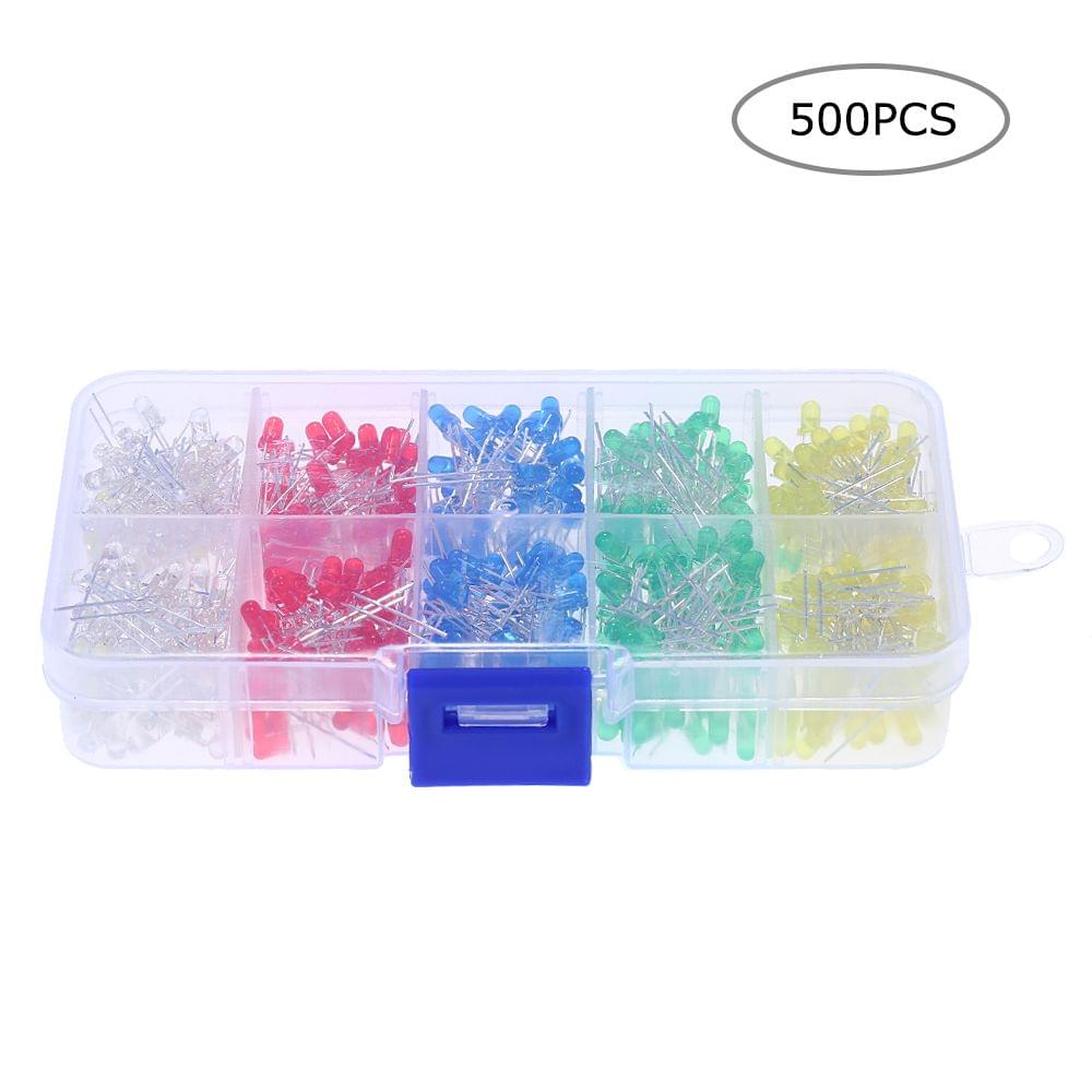 500pcs 3mm LED Diode Lights Elfeland 5 Colors?100pcs Bright