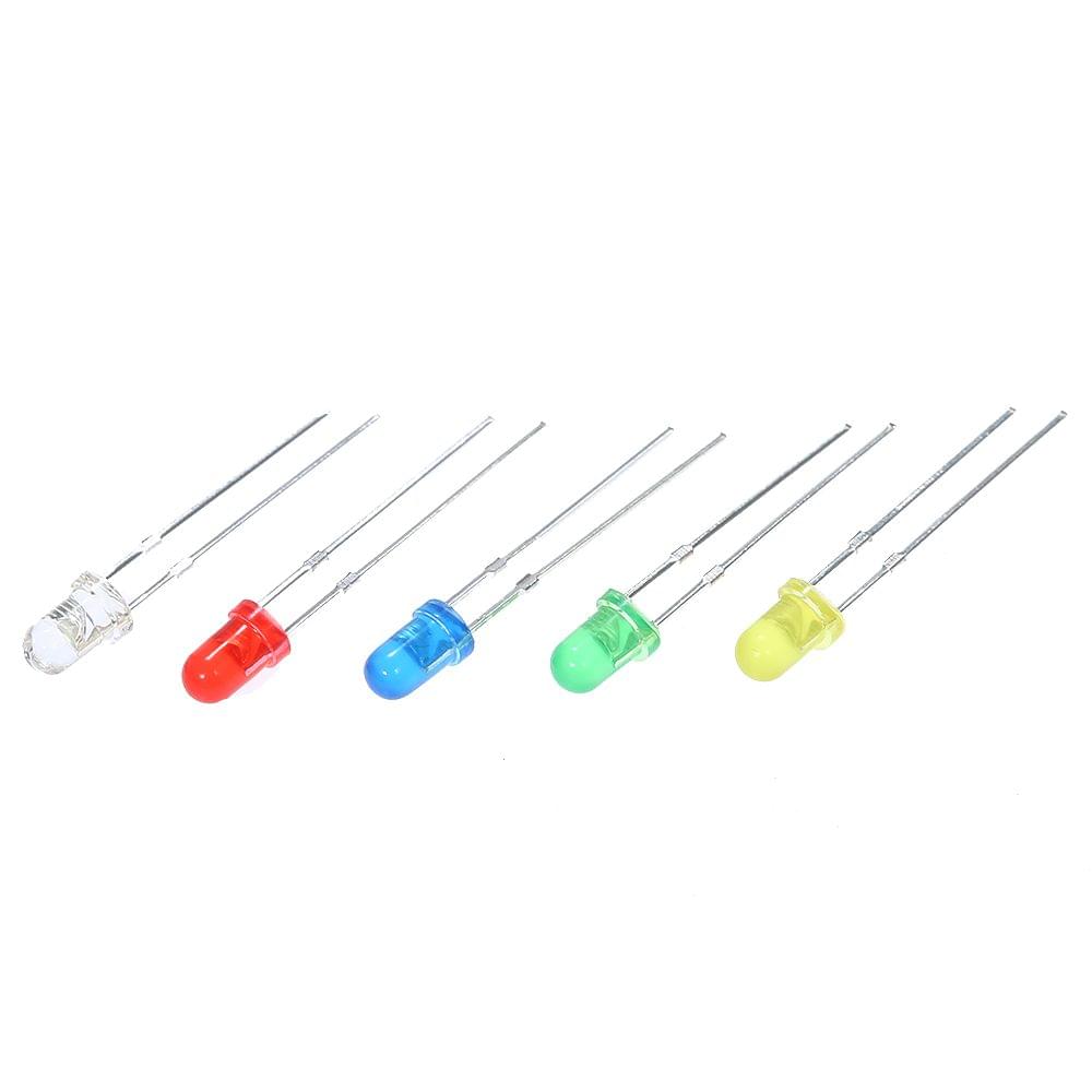 500pcs 3mm LED Diode Lights Elfeland 5 Colors?100pcs Bright