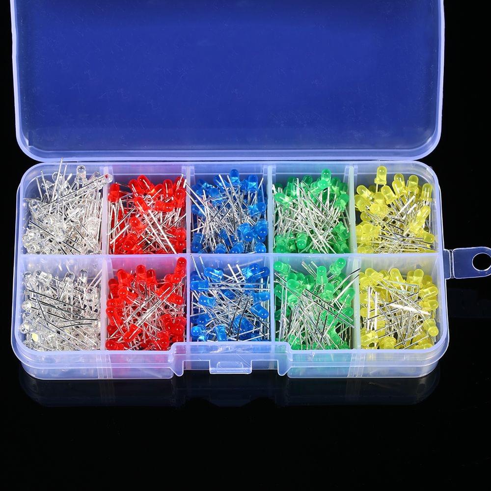 500pcs 3mm LED Diode Lights Elfeland 5 Colors?100pcs Bright