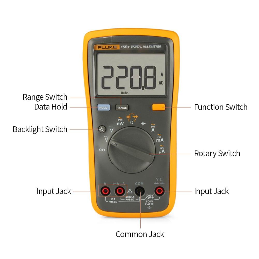 FLUKE F15B+ 4000 Counts Multimeter Portable Digital