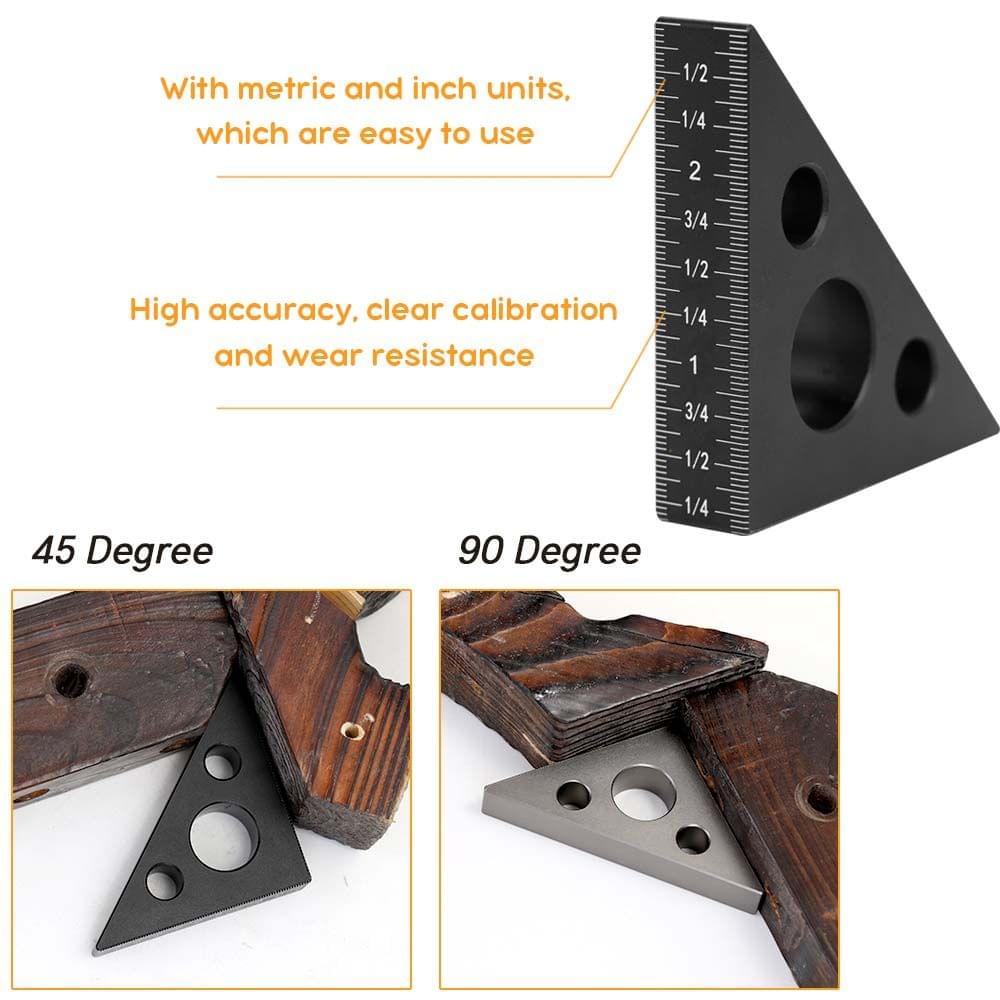 Mini Aluminum Alloy 45 Degree 90 Degree Right Angle Gauge