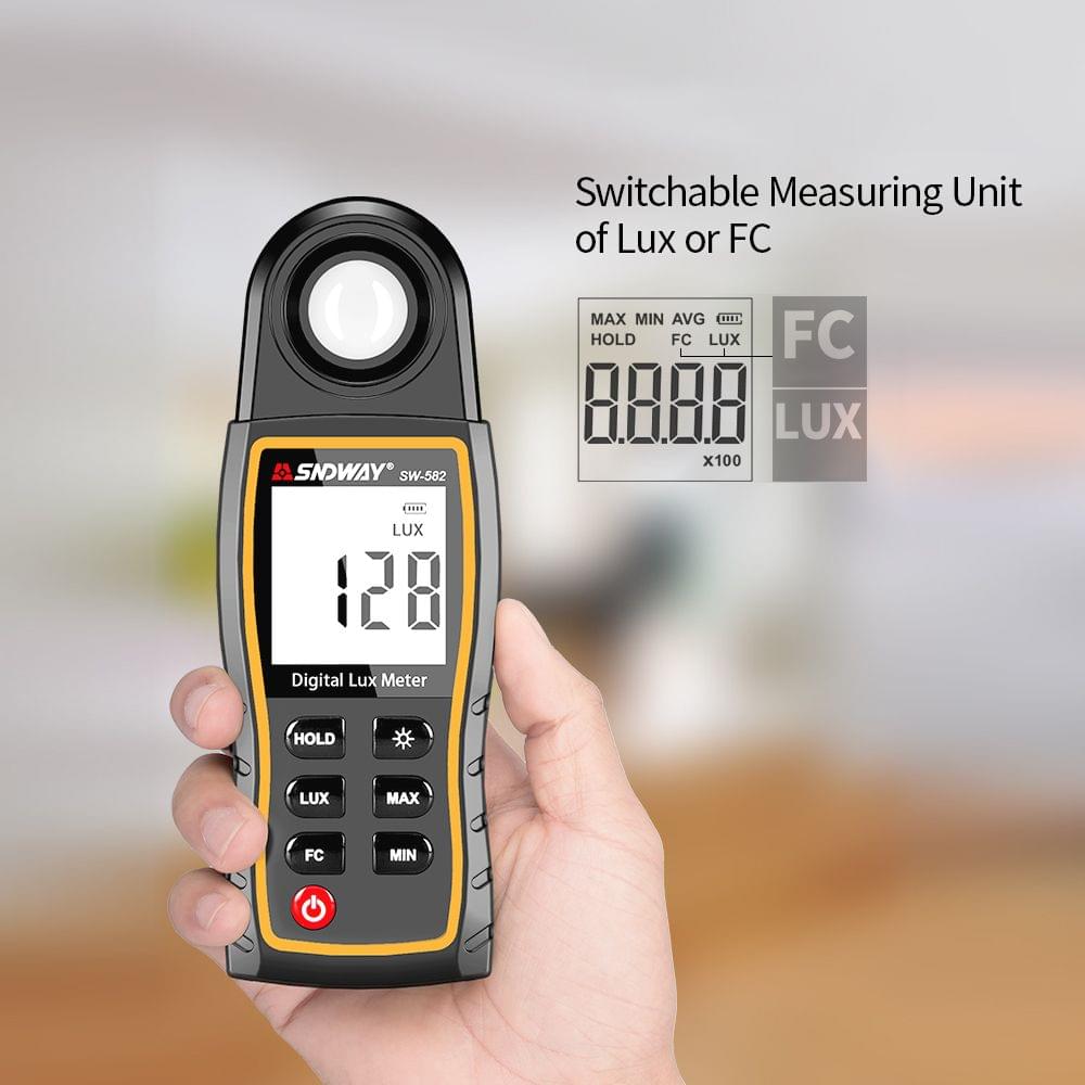 SNDWAY Digital Lux Meter LCD Display Handheld Auto Range