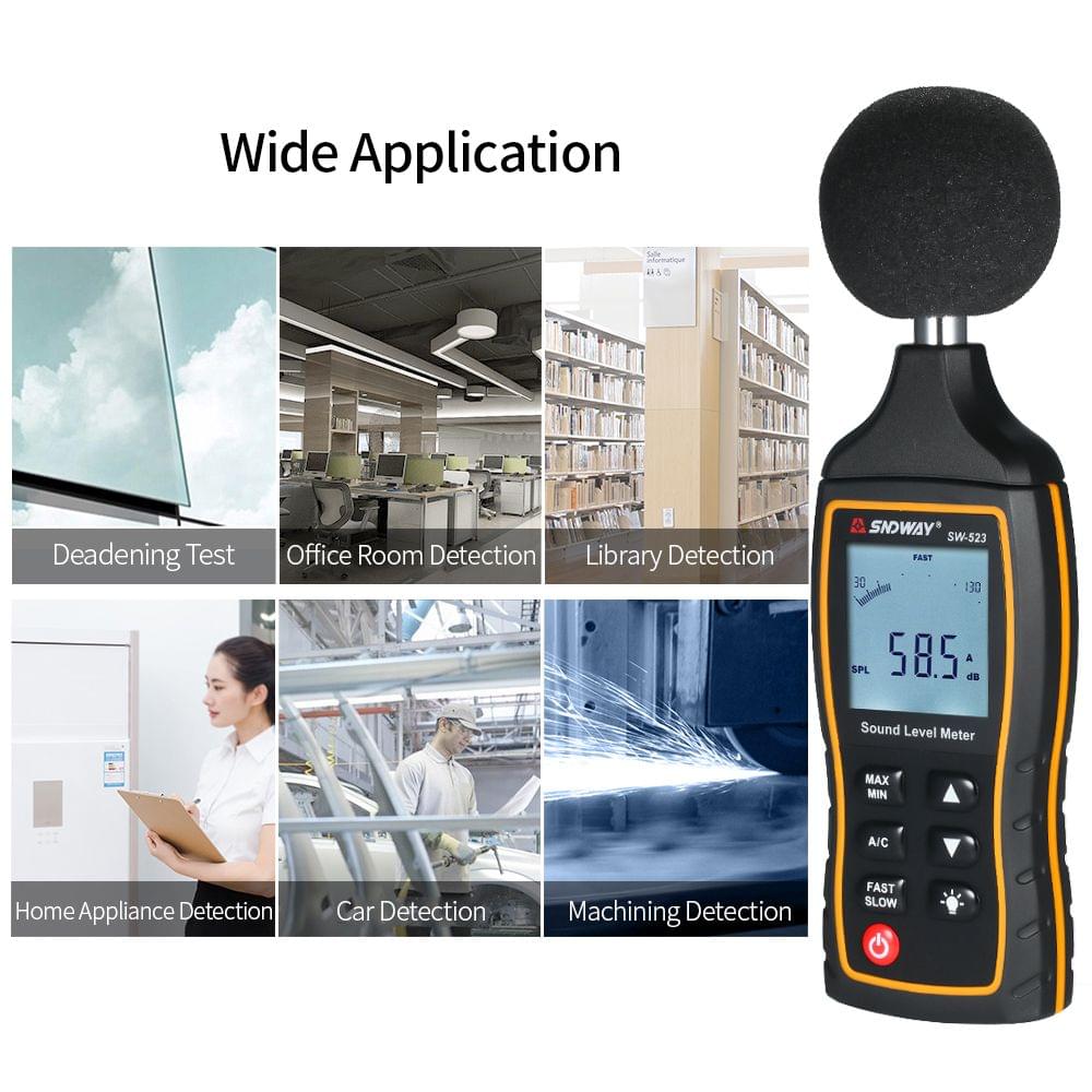 SNDWAY High Accuracy LCD Digital Noisemeter Sound Level