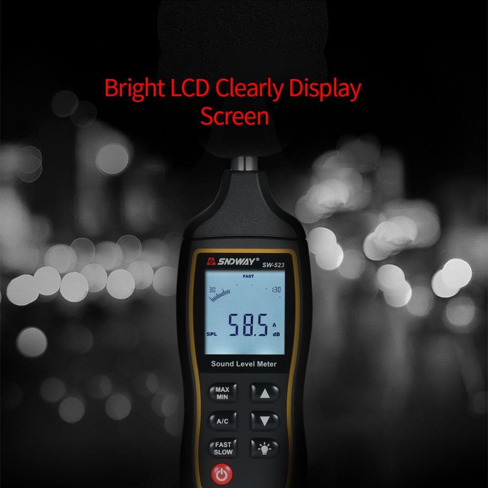 SNDWAY High Accuracy LCD Digital Noisemeter Sound Level