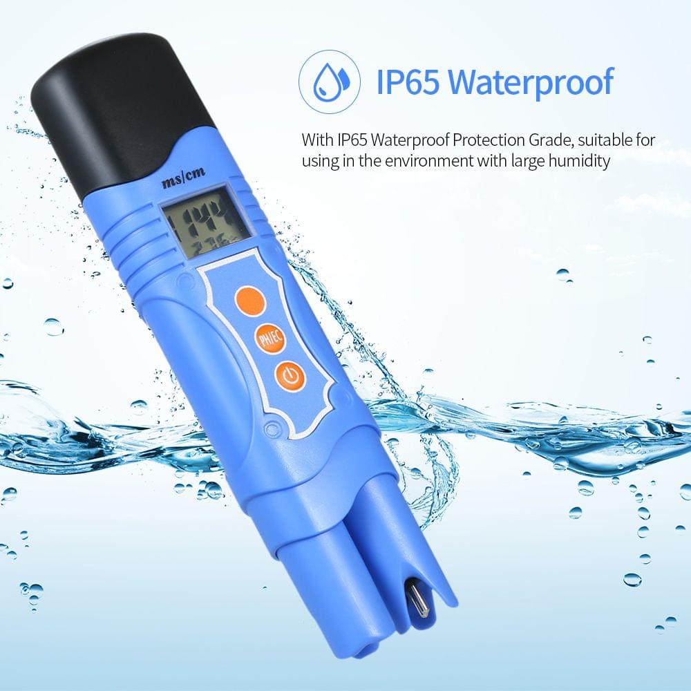 Waterproof pH/EC/Temperature 3 in 1 Water Quality Tester