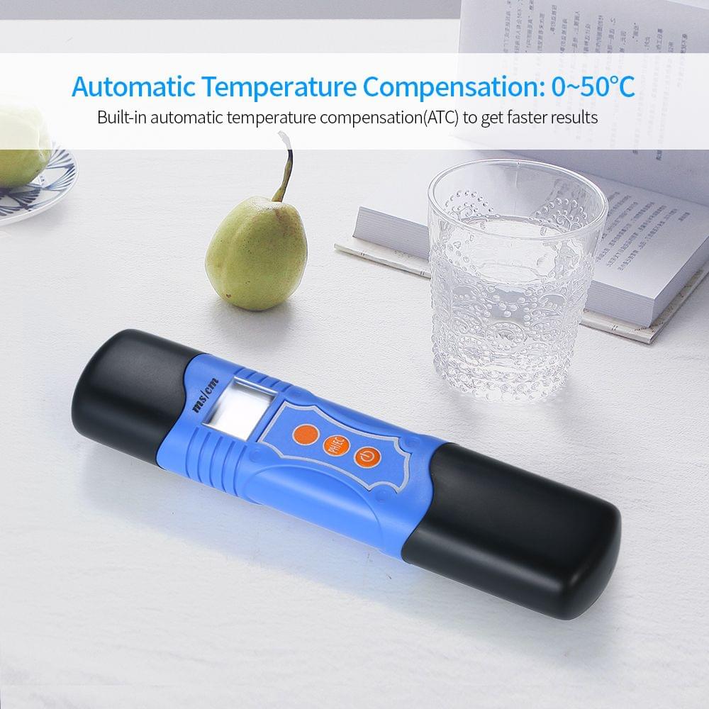 Waterproof pH/EC/Temperature 3 in 1 Water Quality Tester