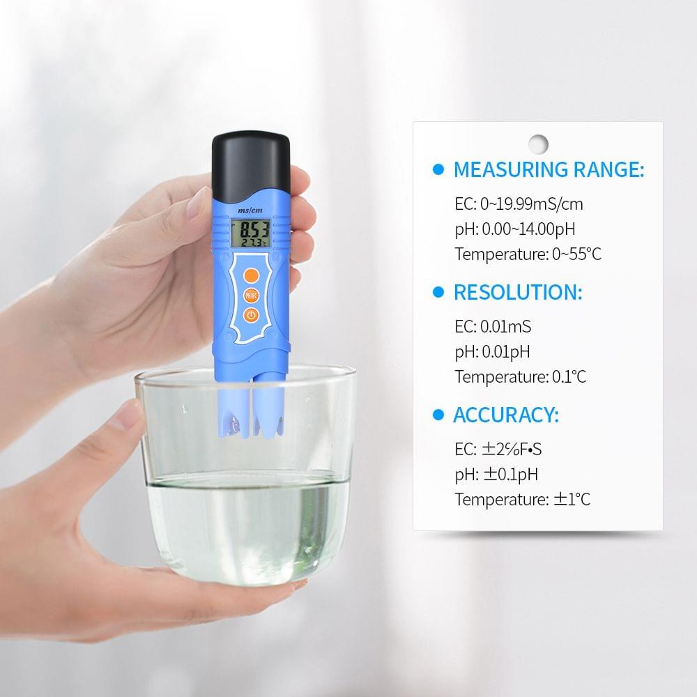 Waterproof pH/EC/Temperature 3 in 1 Water Quality Tester