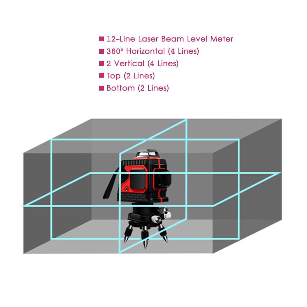 Red Laser Beam Level Meter Touch Control Laser Level - EU Plug