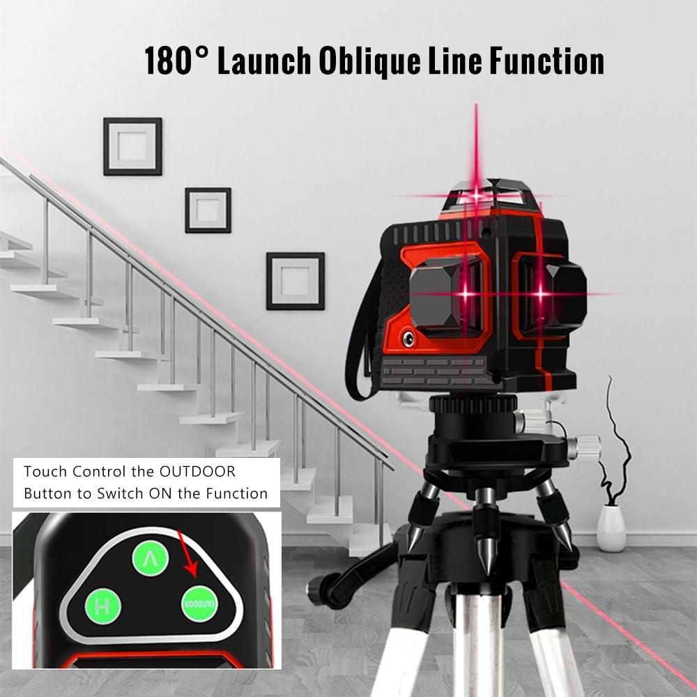 Red Laser Beam Level Meter Touch Control Laser Level - EU Plug