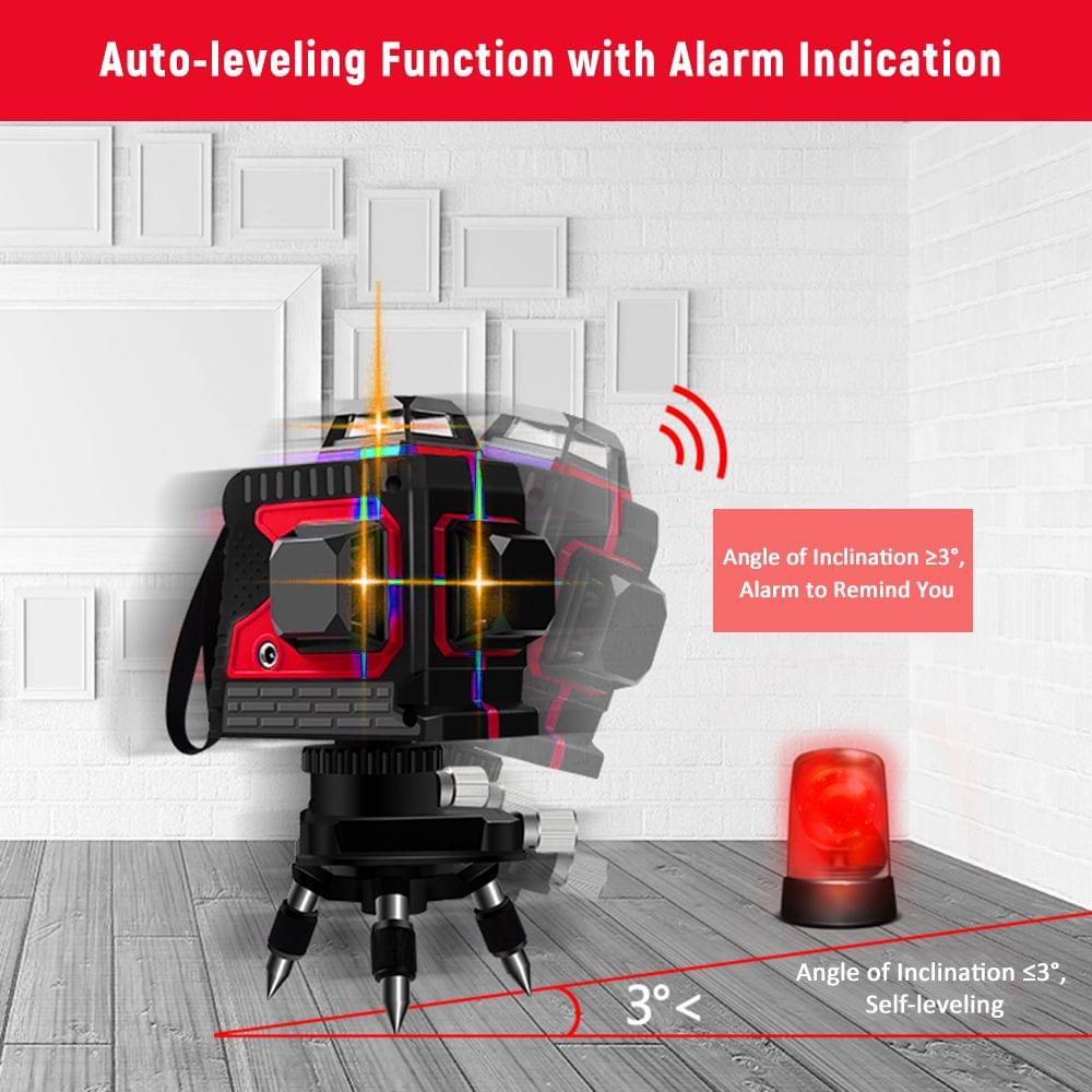 Red Laser Beam Level Meter Touch Control Laser Level - EU Plug