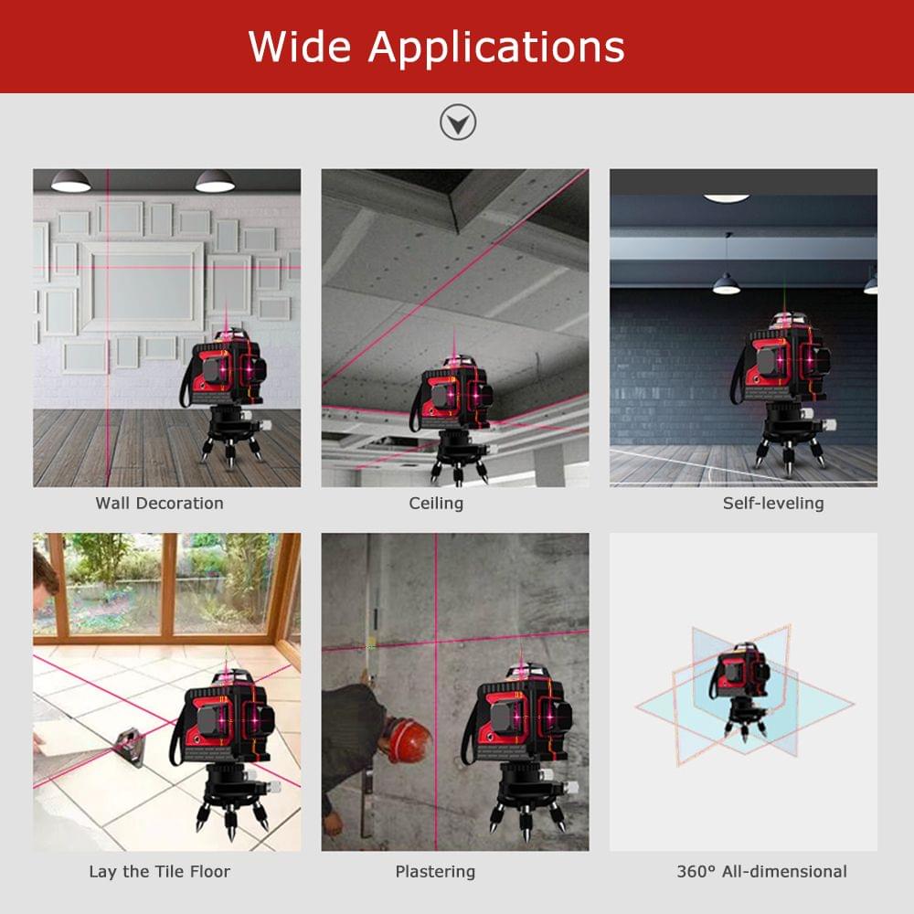 Red Laser Beam Level Meter Touch Control Laser Level - EU Plug