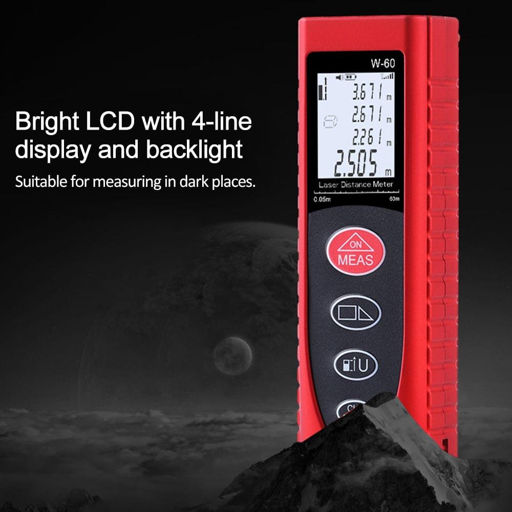 40m Red Smart Handheld Distance Meter Portable Multifunction - 40M