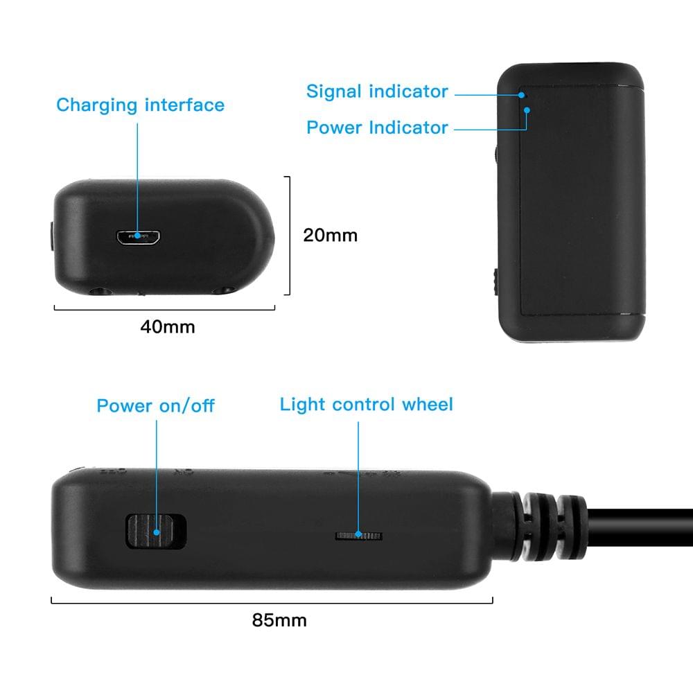 F220 5.5mm Industrial Endoscope WiFi Borescope Inspection - 10m Hard Wire