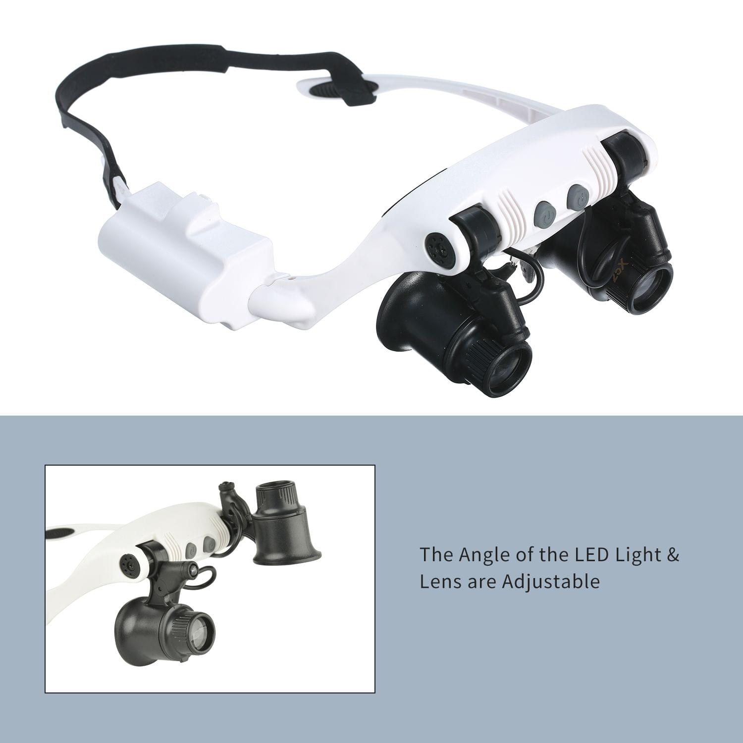 Portable Magnifier Glasses LED Magnifying Head Mount