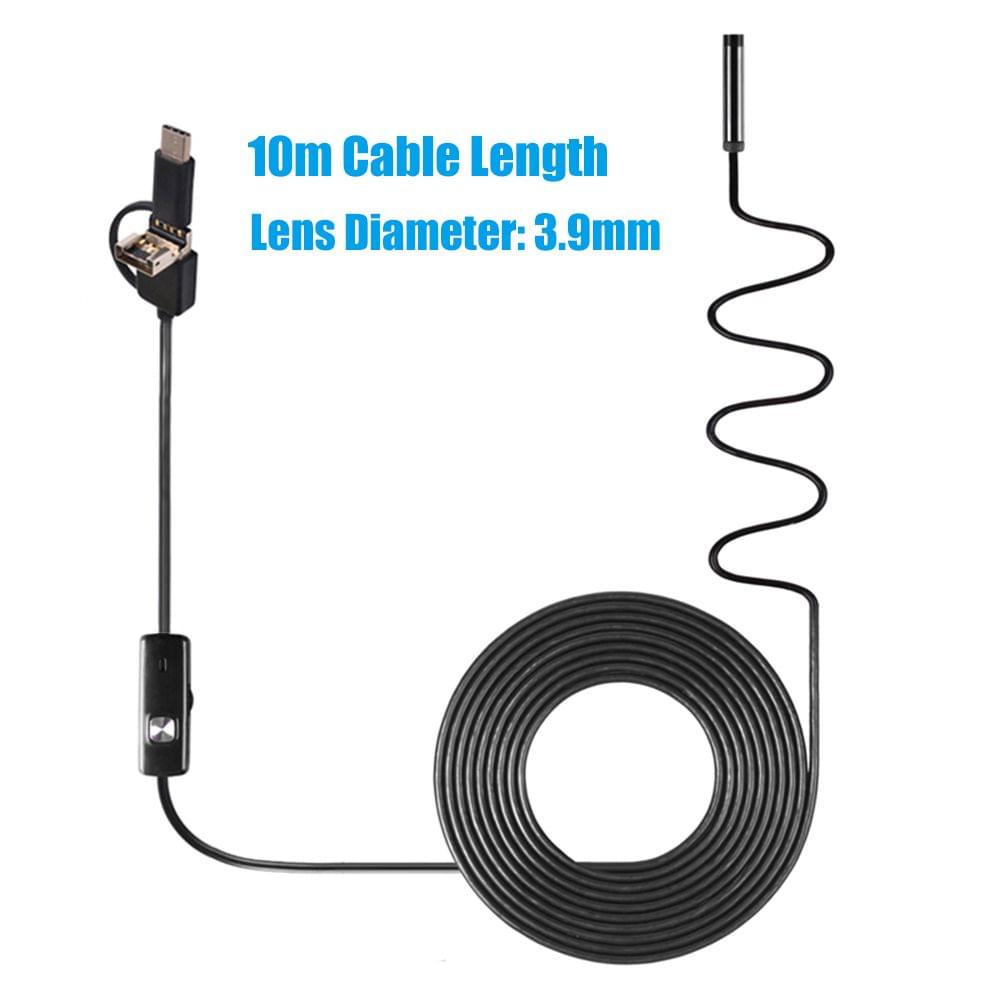 3-in-1 Industrial Endoscope Borescope Inspection Camera - 3.9mm & 10m