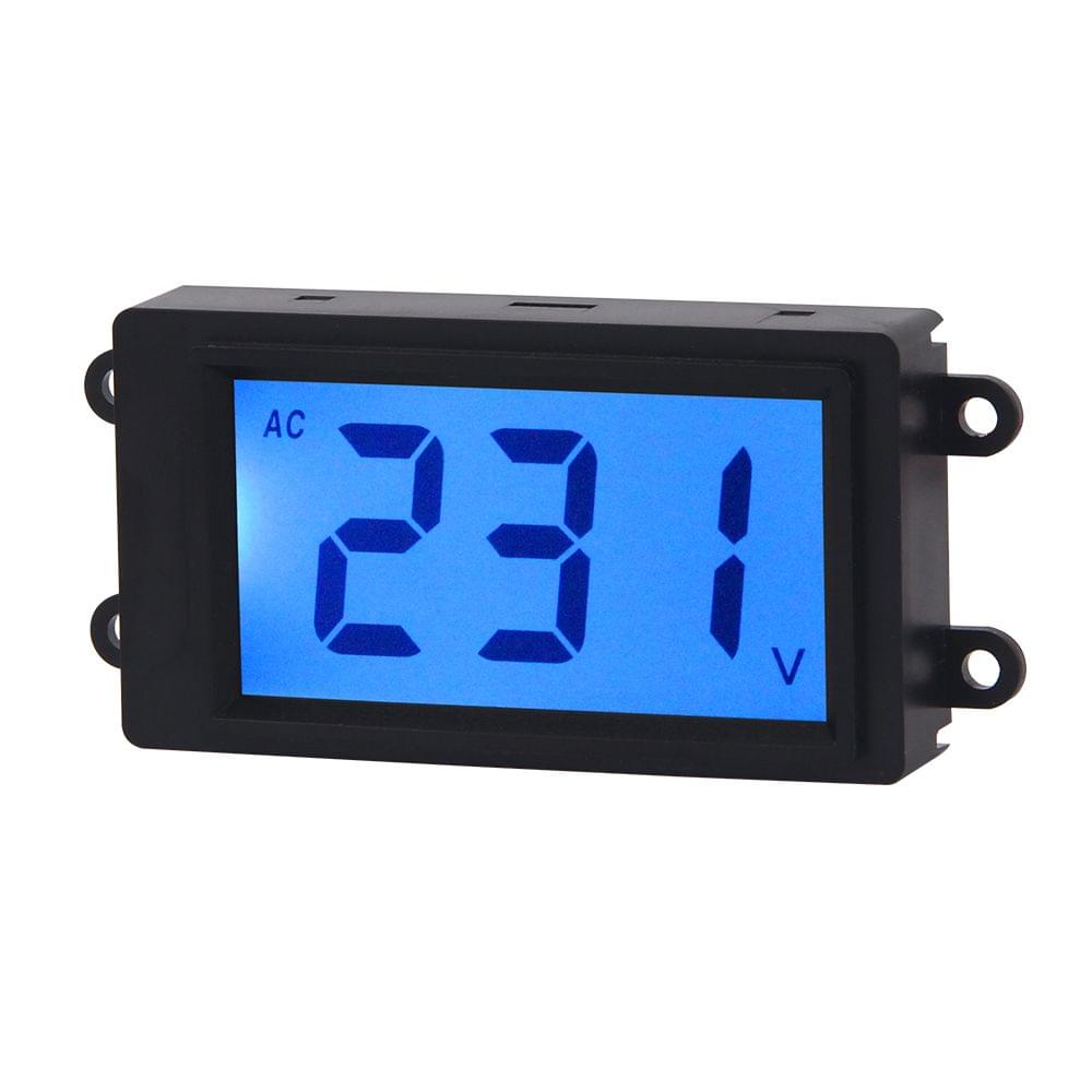 AC Digital Volt Meter 2 Wire 80-380V Blue LCD Display